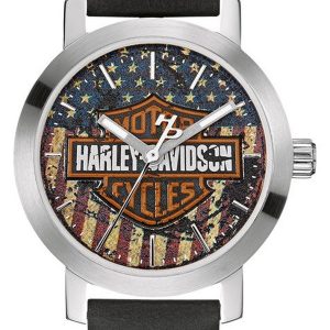 Bulova Damklocka 76L174 Harley-Davidson Blå/Läder Ø22 mm