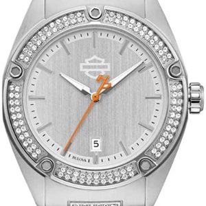 Bulova Damklocka 76L187 Harley-Davidson Silverfärgad/Stål Ø37.2 mm