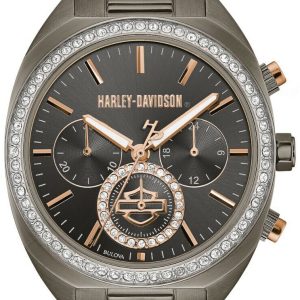 Bulova Damklocka 78M103 Harley-Davidson Grå/Stål Ø37 mm