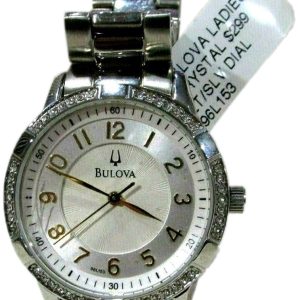 Bulova Damklocka 96L153 Dress Vit/Stål Ø32 mm