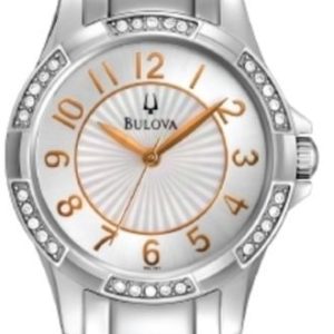 Bulova Damklocka 96L161K Vit/Stål