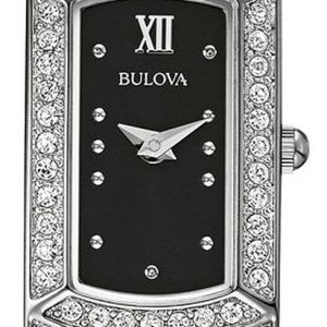 Bulova Damklocka 96L202 Crystal Svart/Stål