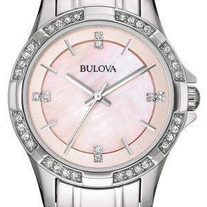 Bulova Damklocka 96L206 Crystal Rosa/Stål Ø30 mm