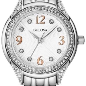 Bulova Damklocka 96L212 Crystal Silverfärgad/Stål Ø30 mm