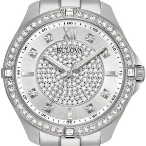 Bulova Damklocka 96L236 Silverfärgad/Stål Ø35 mm