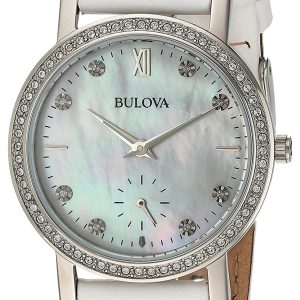 Bulova Damklocka 96L245 Vit/Läder Ø32 mm