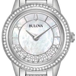 Bulova Damklocka 96L257 Crystal Vit/Stål Ø32.5 mm