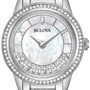 Bulova Damklocka 96L257T Crystal Vit/Stål Ø32 mm