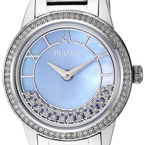 Bulova Damklocka 96L260 Crystal Blå/Stål Ø32 mm