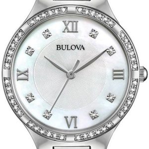 Bulova Damklocka 96L262 Classic Vit/Stål Ø34 mm