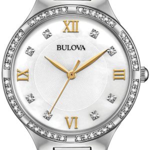 Bulova Damklocka 96L263 Classic Vit/Stål Ø34 mm