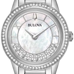 Bulova Damklocka 96L269 Vit/Stål Ø32.5 mm