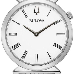 Bulova Damklocka 96L275 Vit/Stål Ø30 mm