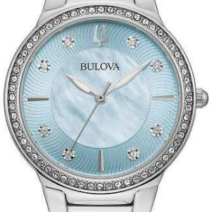 Bulova Damklocka 96L288 Crystal Blå/Stål Ø32 mm