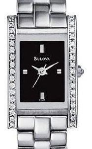 Bulova Damklocka 96L38 Crystal Svart/Stål