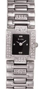 Bulova Damklocka 96L46 Diamond Svart/Stål