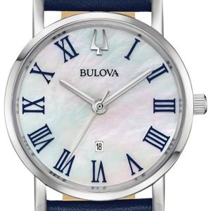 Bulova Damklocka 96M146 Dress Vit/Läder Ø32 mm