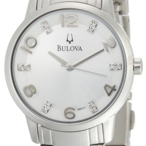 Bulova Damklocka 96P111 Diamond Silverfärgad/Stål Ø32 mm