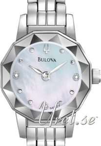 Bulova Damklocka 96P129 Diamond Vit/Stål Ø23 mm