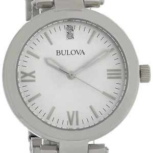 Bulova Damklocka 96P151 Diamond Silverfärgad/Stål Ø34 mm