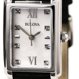 Bulova Damklocka 96P156 Vit/Läder