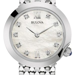 Bulova Damklocka 96P163 Diamond Silverfärgad/Stål Ø28 mm