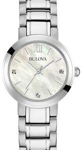 Bulova Damklocka 96P164 Diamond Vit/Stål Ø26 mm