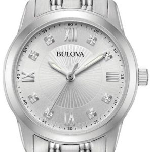 Bulova Damklocka 96P178 Diamond Silverfärgad/Stål Ø30 mm