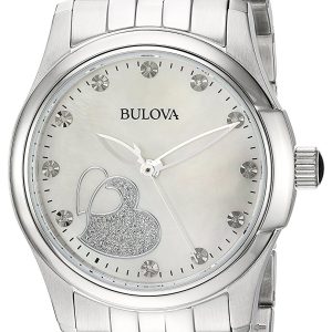 Bulova Damklocka 96P182 Vit/Stål Ø32 mm