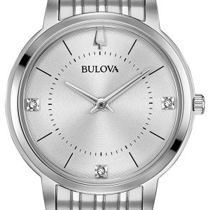 Bulova Damklocka 96P183 Silverfärgad/Stål Ø31 mm