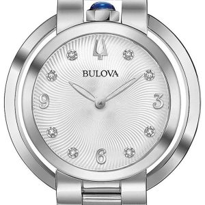 Bulova Damklocka 96P184 Diamond Silverfärgad/Stål Ø35 mm