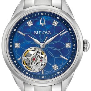 Bulova Damklocka 96P191 Diamond Blå/Stål Ø34.5 mm