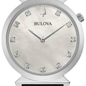 Bulova Damklocka 96P210 Silverfärgad/Läder Ø30 mm