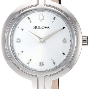 Bulova Damklocka 96P211 Rhapsody Silverfärgad/Läder Ø30 mm