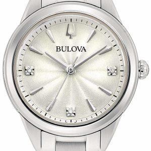 Bulova Damklocka 96P219 Silverfärgad/Stål Ø28 mm