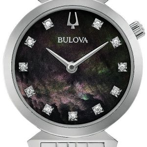 Bulova Damklocka 96P221 Svart/Stål Ø24 mm