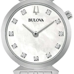 Bulova Damklocka 96P224 Vit/Stål Ø24 mm