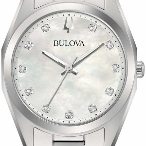 Bulova Damklocka 96P228 Surveyor Vit/Stål Ø31 mm