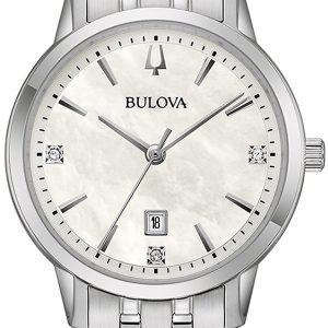 Bulova Damklocka 96P233 Sutton Vit/Stål Ø31 mm