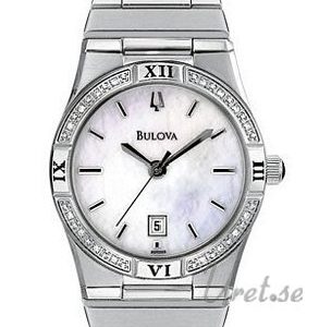 Bulova Damklocka 96R009 Diamonds Dam Vit/Stål Ø27 mm