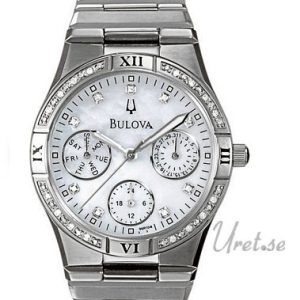 Bulova Damklocka 96R104 Diamonds Dam Vit/Stål Ø30 mm