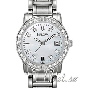 Bulova Damklocka 96R105 Diamond Vit/Stål Ø26 mm