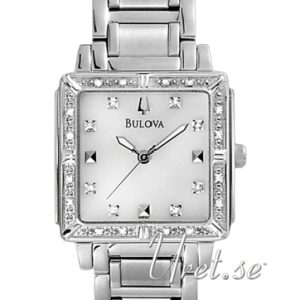 Bulova Damklocka 96R107 Diamond Vit/Stål