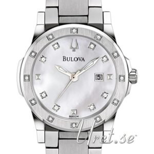 Bulova Damklocka 96R124 Diamond Vit/Stål Ø32 mm