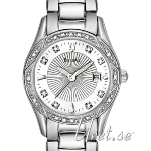 Bulova Damklocka 96R133 Diamond Vit/Stål Ø28 mm