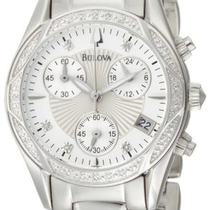 Bulova Damklocka 96R134 Diamond Silverfärgad/Stål Ø32 mm