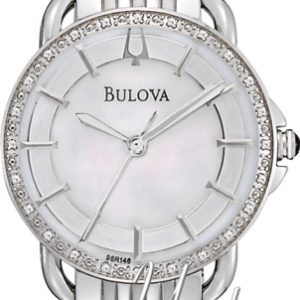 Bulova Damklocka 96R146 Diamond Vit/Stål Ø30 mm