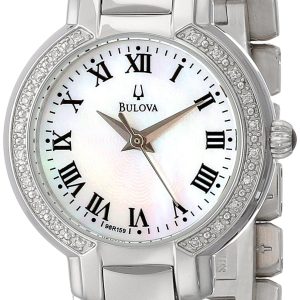 Bulova Damklocka 96R159 Diamond Vit/Stål Ø28 mm