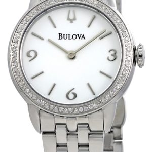 Bulova Damklocka 96R181 Vit/Stål Ø28 mm