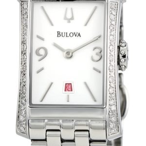 Bulova Damklocka 96R187 Diamond Vit/Stål Ø33 mm